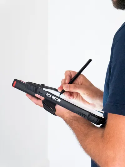 Relevé sur tablette lors d’un diagnostic